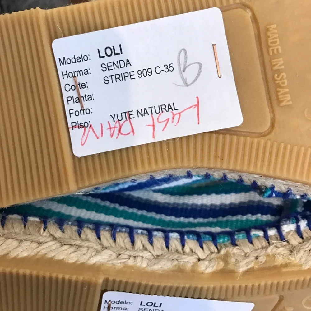 DESIGNER Blue Striped Espadrilles - Picture 6 of 6